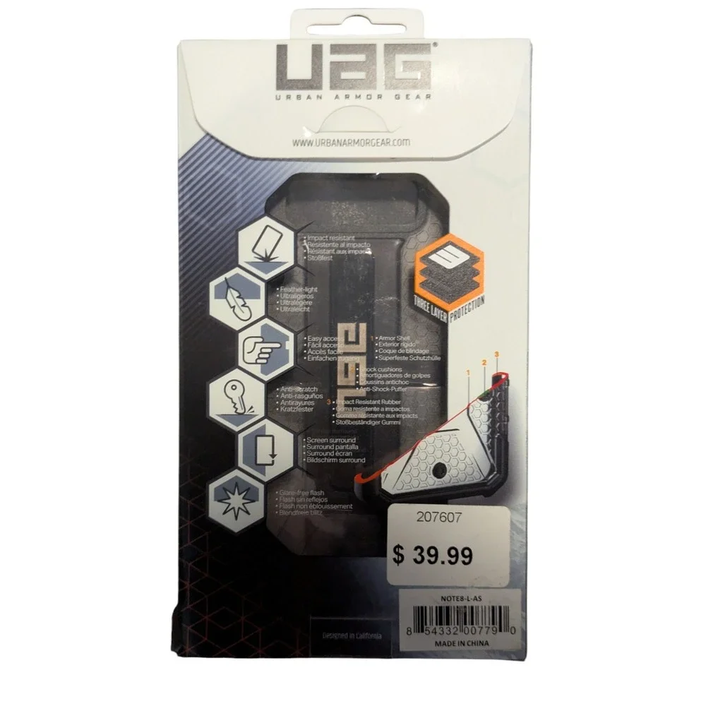 i8. UAG URBAN ARMOR GEAR Plasma Series Case for Samsung Galaxy Note8 - Ash/Smoke
